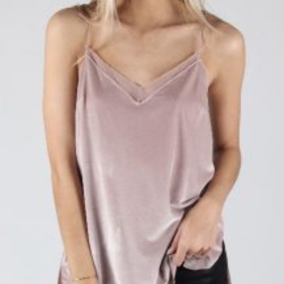 NWT Free People V-Neck Velvet Tank Top Size Medium - Picture 6 of 8